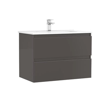 Mobilier daily Gala 80X46X56.5 antracit lucios, 2 sertare, cu lavoar