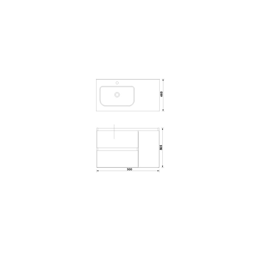 MOBILIER DAILY 90X46X56.5 STEJAR RUSTIC, 2 SERTARE+1 USA,CU LAVOAR