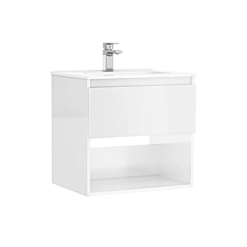 Mobilier daily Gala 60X46X56.5 alb lucios, 1 sertar+raft, cu lavoar