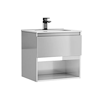 Mobilier daily Gala 60X46X56.5 galet lucios, 1 sertar+raft, cu lavoar, gri lucios