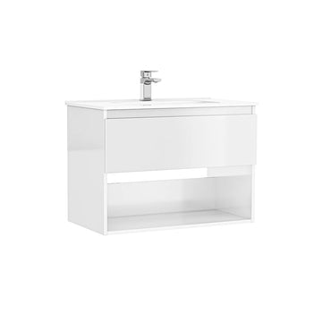 Mobilier daily Gala 80X46X56.5 alb lucios, 1 sertar+raft, cu lavoar