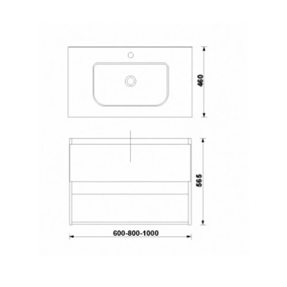 MOBILIER DAILY 80X46X56.5 ANTRACIT LUCIOS,1 SERTAR+RAFT,CU LAVOAR