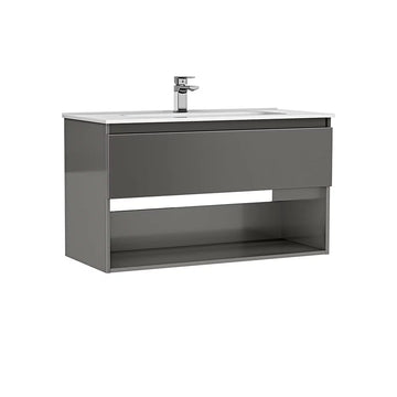 Mobilier daily Gala 100X46X56.5 antracit lucios, 1 sertar+raft, cu lavoar