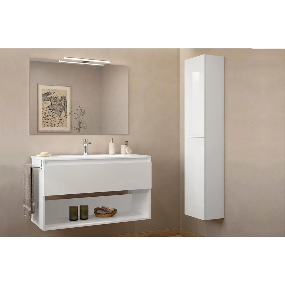 MOBILIER DAILY 100X46X56.5 ANTRACIT LUCIOS,1 SERTAR+RAFT,CU LAVOAR