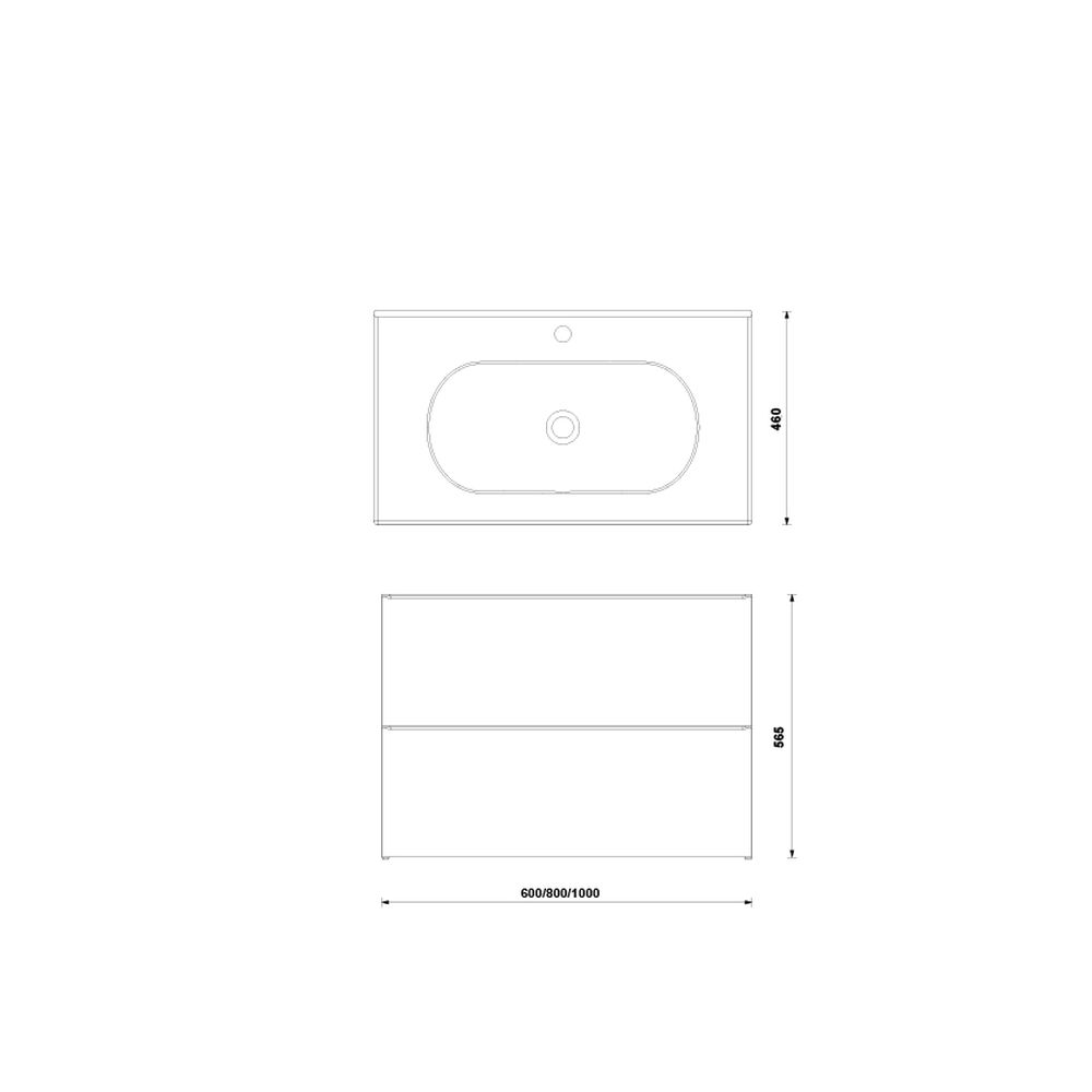 MOBILIER SHONA 80X46X56.5 ALB MAT,2 SERTARE,CU LAVOAR KLEA