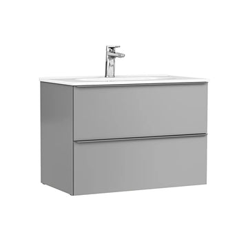 Mobilier shona Gala 80X46X56.5 galet mat, 2 sertare, cu lavoar klea, gri mat