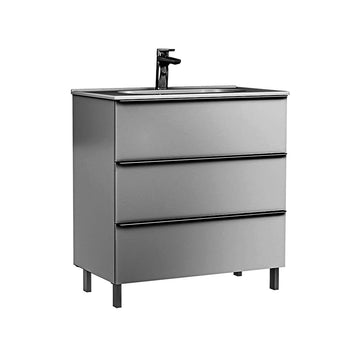 Mobilier shona Gala 80X46X56.5 galet mat, 3 sertare, cu lavoar klea, gri mat