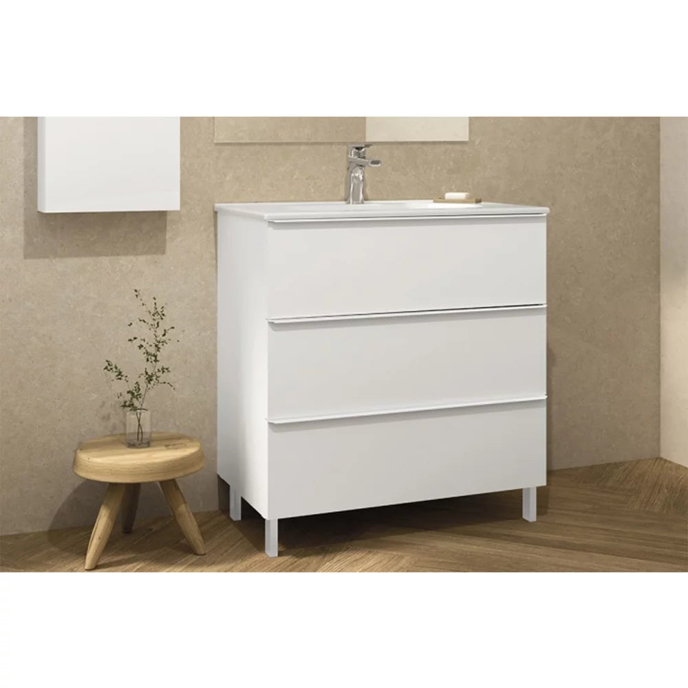 Mobilier Gala Shona 80X46X56.5 galet mat, 3 sertare, cu lavoar klea, gri mat
