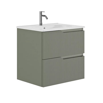 Set mobilier canaletto Gala 59.5X46X56.5 cm cu lavoar luc 61X46 cm, 2 sertare, green