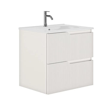 Set mobilier canaletto Gala 59.5X46X56.5 cm cu lavoar luc 61X46 cm, 2 sertare, matt white