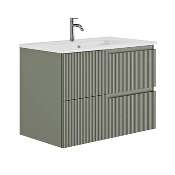Set mobilier canaletto Gala 79.5X46X56.5 cm cu lavoar luc 81X46 cm, 2 sertare, green