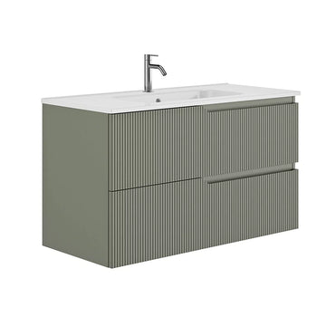 Set mobilier canaletto Gala 99.5X46X56.5 cm cu lavoar luc 101X46 cm, 2 sertare, green