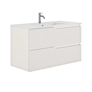 Set mobilier canaletto Gala 99.5X46X56.5 cm cu lavoar luc 101X46 cm, 2 sertare, matt white