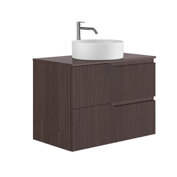 Set mobilier cu blat canaletto Gala 79.5X45.4X56.5 cm, 2 sertare, walnut black