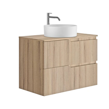 Set mobilier cu blat canaletto Gala 79.5X45.4X56.5 cm, 2 sertare, beige wood