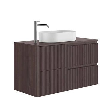 Set mobilier cu blat canaletto Gala 99.5X45.4X56.5 cm, 2 sertare, walnut black