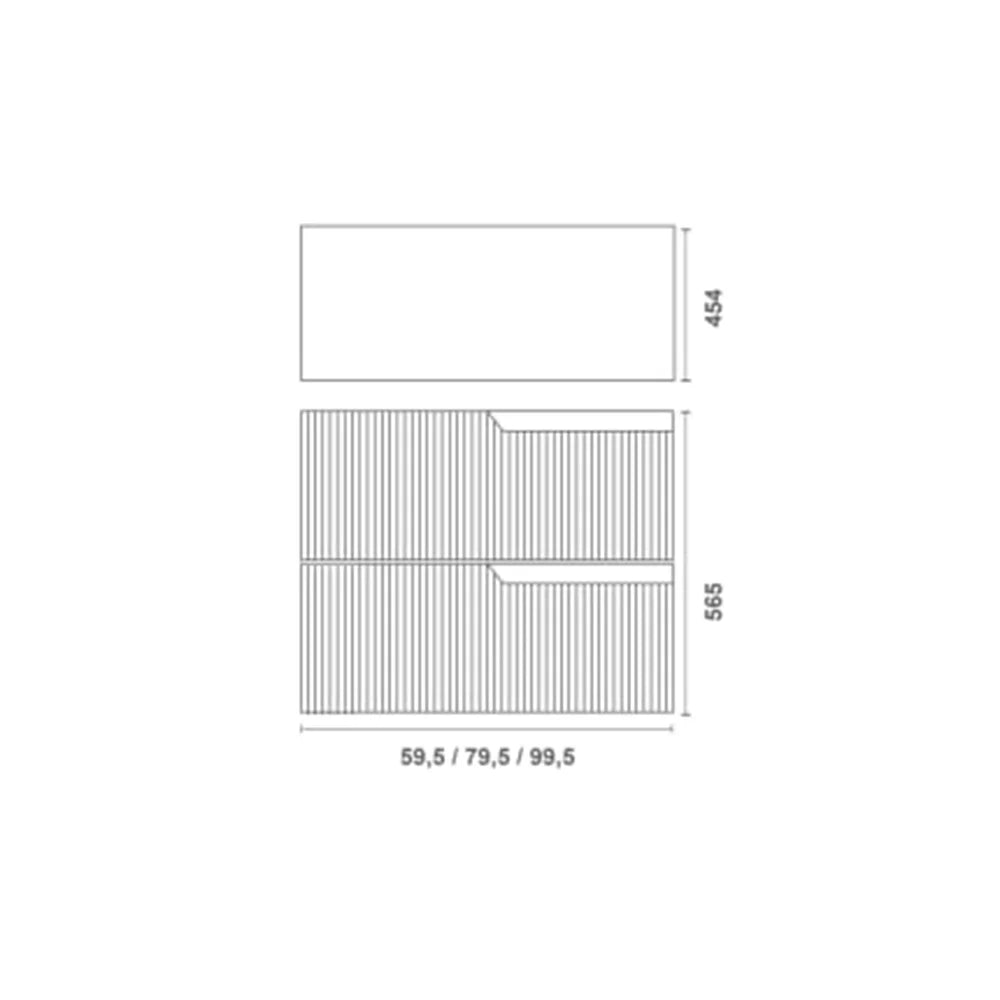 Set mobilier cu blat Gala Canaletto 99.5X45.4X56.5 cm, 2 sertare, matt white