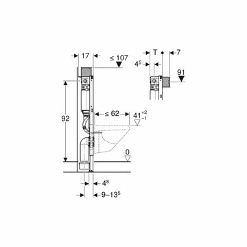 Sistem instalare pentru vas WC duofix Geberit 98 cm pe clapeta omega nou