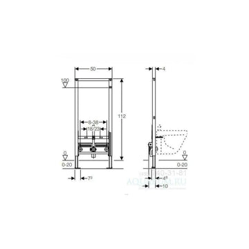 Sistem instalare duofix Geberit 112 cm pentru bideu cal. i