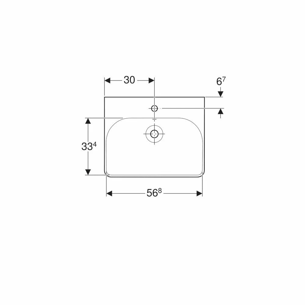 LAVOAR GEBERIT SMYLE SQUARE 60X48 CU ORIFICIU BATERIE SI PREPLIN