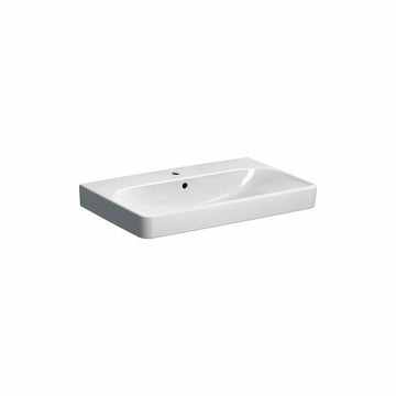 Lavoar Geberit smyle square 75 cu orificiu baterie si preaplin, alb