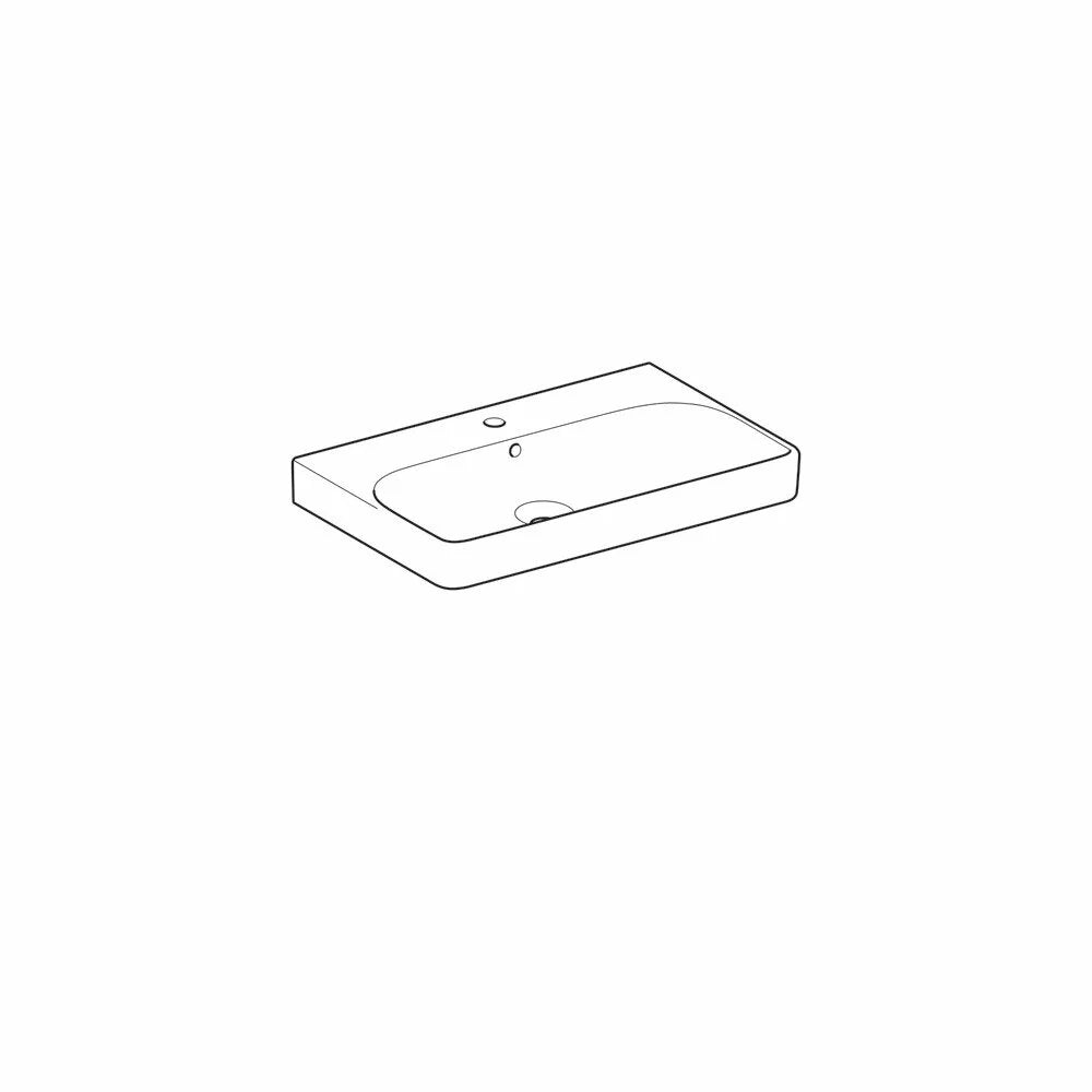 LAVOAR GEBERIT SMYLE SQUARE 75 CU ORIFICIU BATERIE SI PREAPLIN, ALB