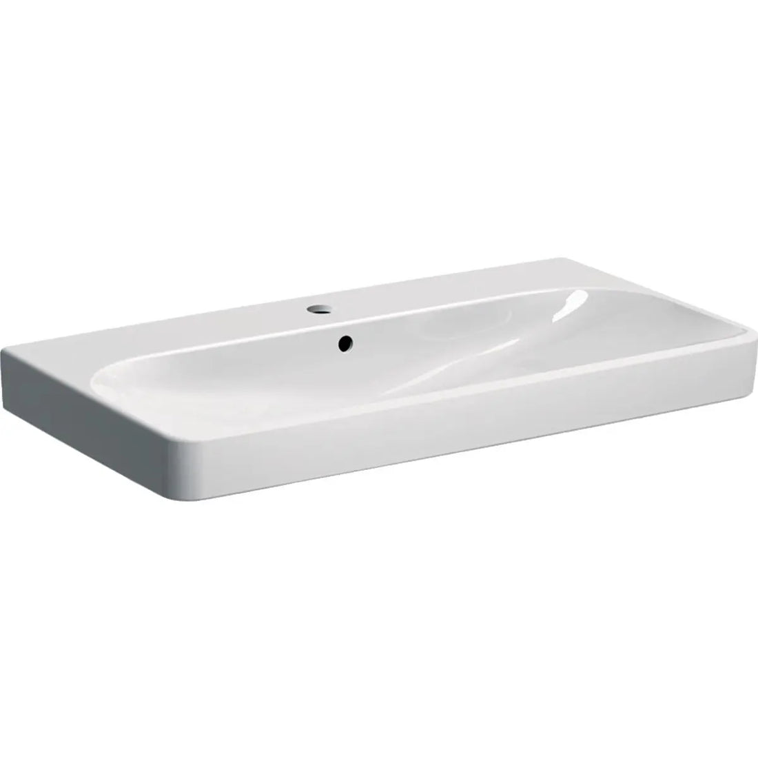 LAVOAR GEBERIT SMYLE SQUARE 90X48 CU ORIFICIU BATERIE SI PREPLIN
