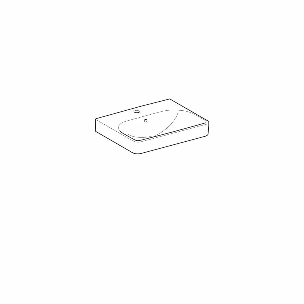 LAVOAR GEBERIT SMYLE SQUARE 55X44 CU ORIFICIU BATERIE SI PREPLIN