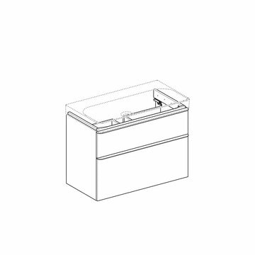Mobilier pentru lavoar smyle Geberit square cu 2 sertare 88.4X61.7X47 alb lucios