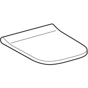 Capac WC smyle Geberit square slim soft close, cu marginea suprapusa peste colac, alb lucios