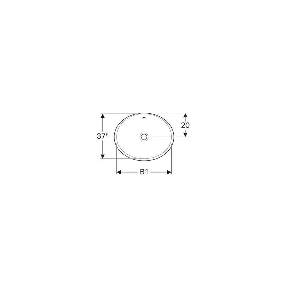 LAVOAR INCORPORAT GEBERIT VARIFORM, OVAL B-50CM, T-40CM, PREAPLIN VIZIBIL, GLAZURAT ALB