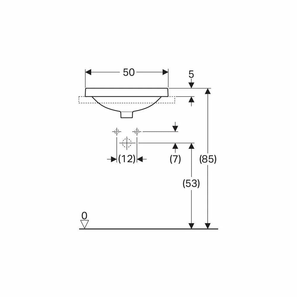 LAVOAR INCORPORAT VARIFORM OVAL 50X45 CU ORIFICIU ROBINET SI PREAPLIN