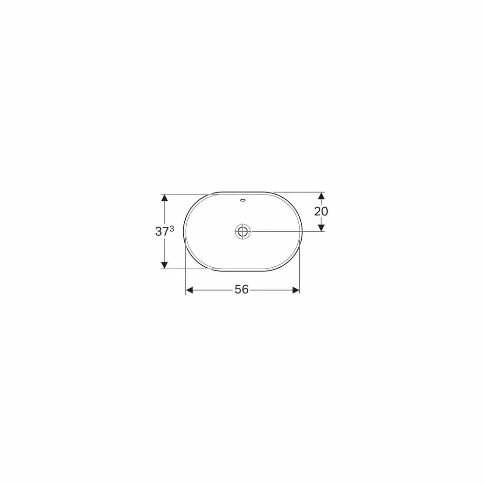 LAVOAR ÎNCORPORAT GEBERIT VARIFORM, ELIPTIC B-60CM,T-40CM, PREAPLIN VIZIBIL, GLAZURAT ALB