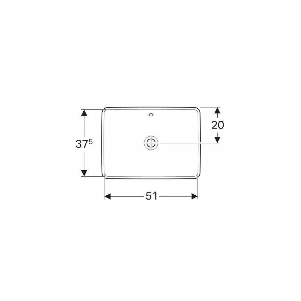LAVOAR ÎNCORPORAT GEBERIT VARIFORM, DREPTUNGHIULAR B-55CM,T-40CM, PREAPLIN VIZIBIL, GLAZURAT ALB