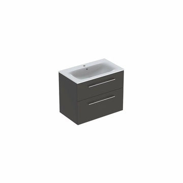Mobilier 80 cm selnova Geberit square cu lavoar, 2 sertare, lava, nuc