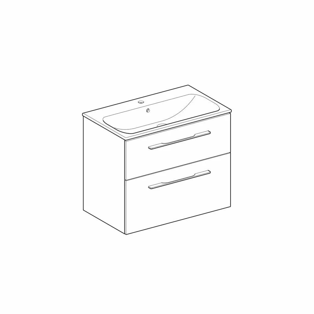MOBILIER 80 CM SELNOVA SQUARE CU LAVOAR, DOUA SERTARE,LAVA