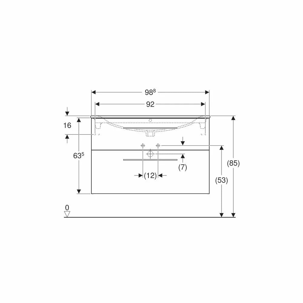 MOBILIER 100 CM SELNOVA SQUARE CU LAVOAR, DOUA SERTARE,NUC AMERICAN HICKORY DESCHIS