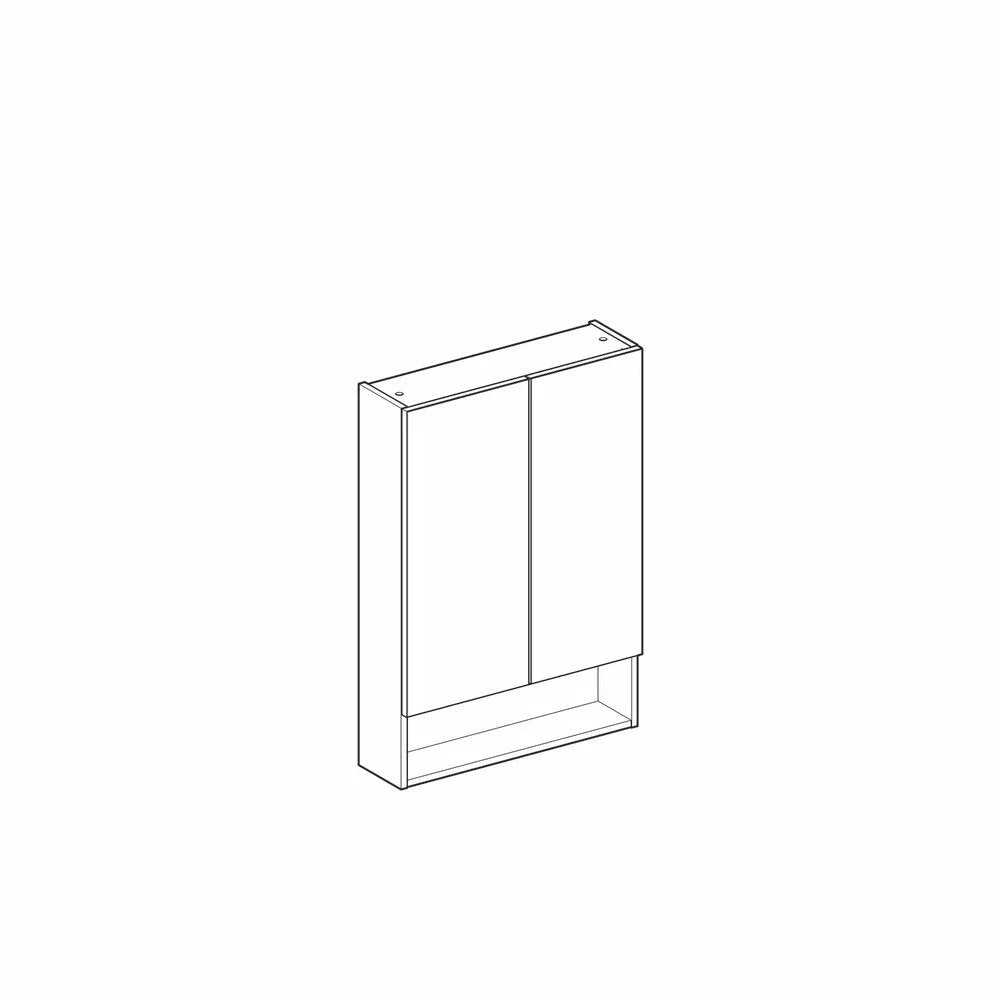 DULAP CU OGLINDA 60 CM SELNOVA SQUARE CU DOUA USI, NUC AMERICAN HICKORY