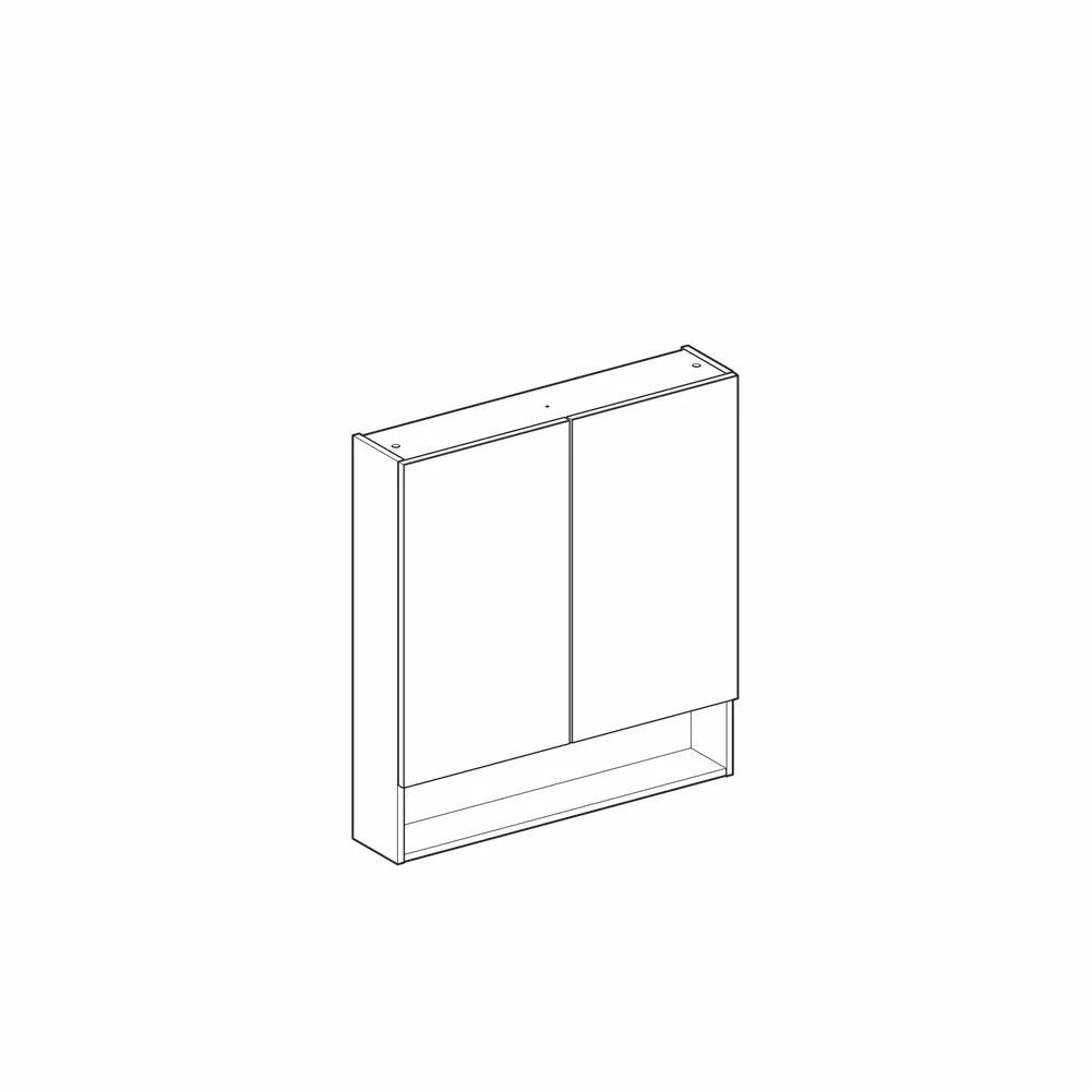 DULAP CU OGLINDA 80 CM SELNOVA SQUARE CU DOUA USI, ALB