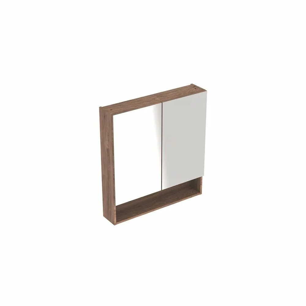 DULAP CU OGLINDA 80 CM SELNOVA SQUARE CU DOUA USI, NUC AMERICAN HICKORY