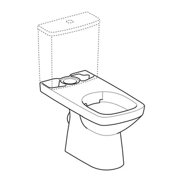 Vas WC selnova Geberit square 68 cm , pentru rezervoare aparente, rimfree, alb lucios