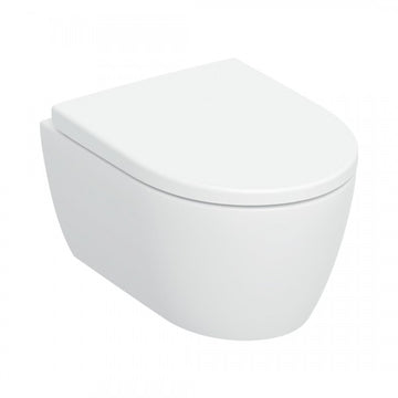 Set vas WC suspendat icon Geberit , turboflush, proiectie mica, 49X36 cm,  fixare complet ascunsa, capac soft close quick-release