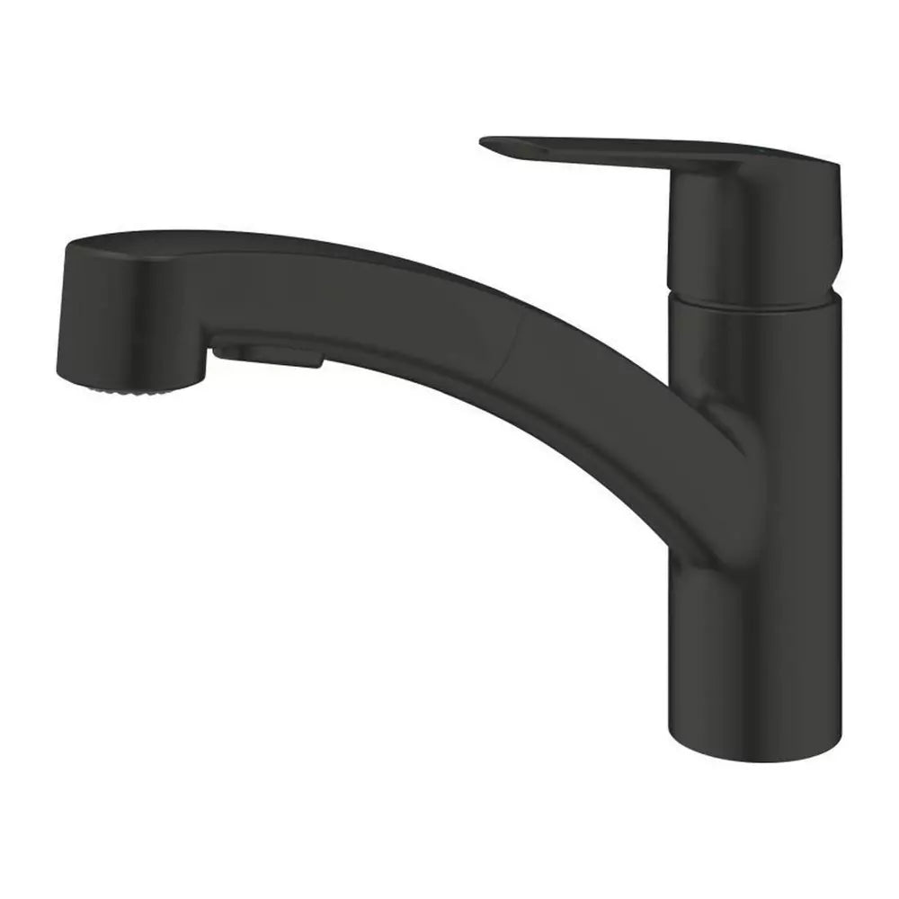 Baterie bucatarie Grohe Start dus extractibil, negru mat, 3/7'', pivotanta
