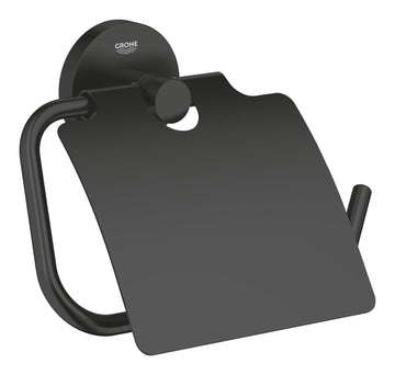 Suport hartie igienica cu aparatoare essentials Grohe nou matte black, auriu