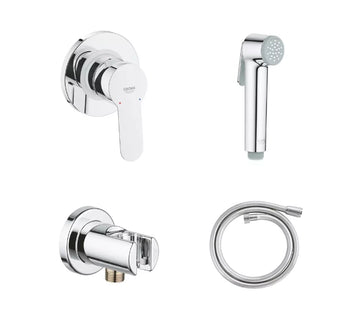 Set Grohe dus igienic trigger spray new cu baterie incastrata bau edge,  furtun 1.25 si suport, crom lucios