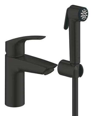 Baterie lavoar eurosmart Grohe hygienica s-size new matte black, crom lucios