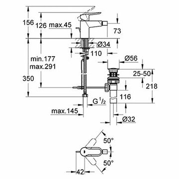 Baterie bideu bau Grohe edge