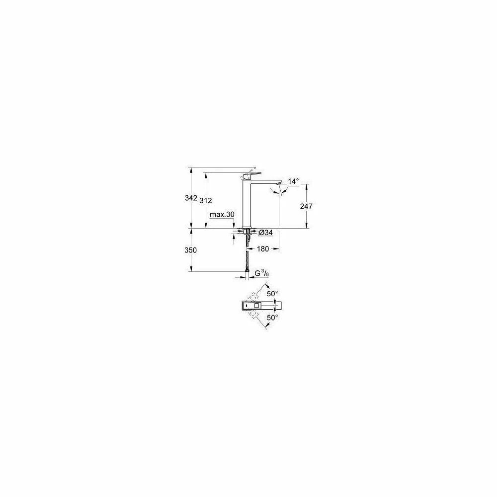 Baterie lavoar Grohe Eurocube inalta