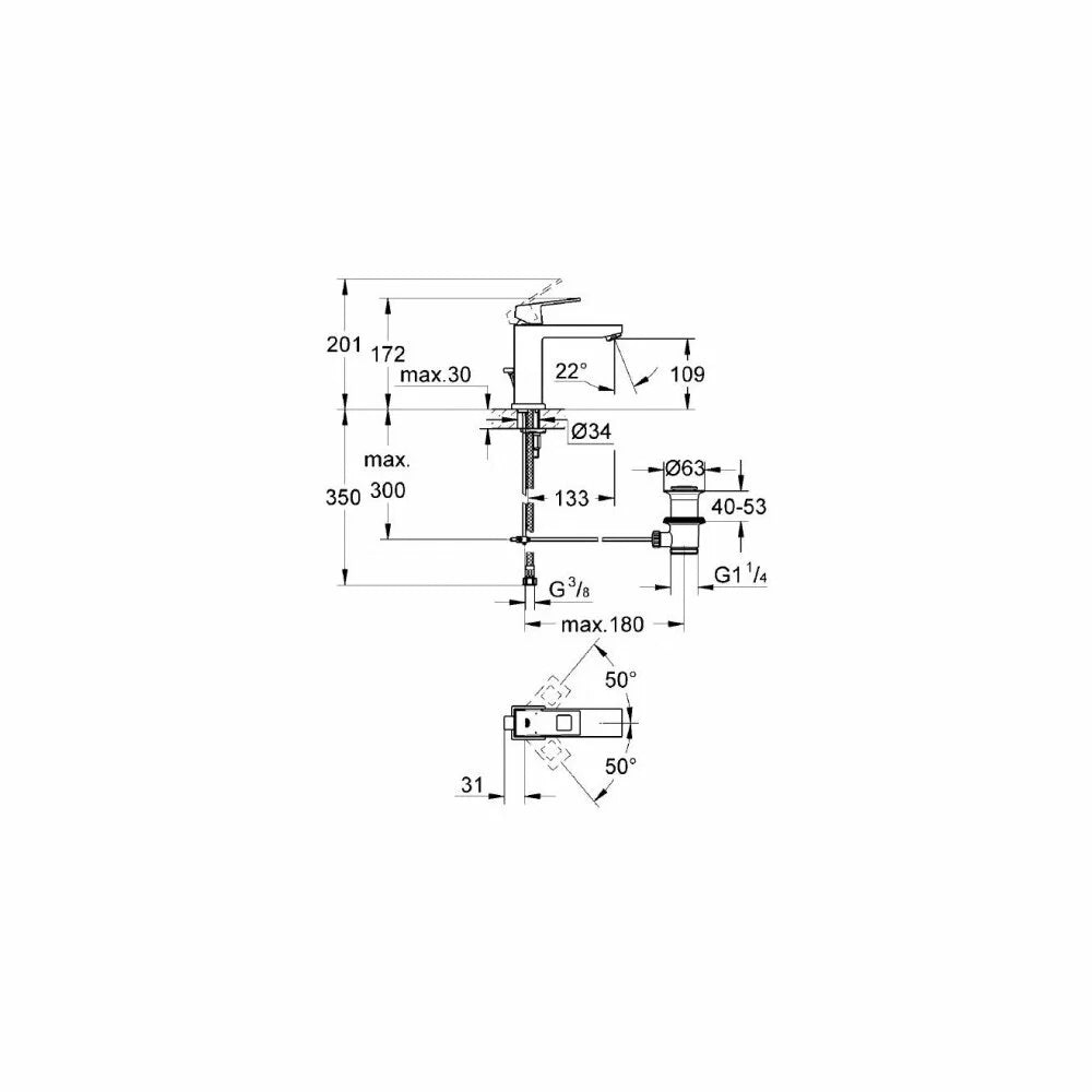 Baterie lavoar inaltime medie Grohe Eurocube