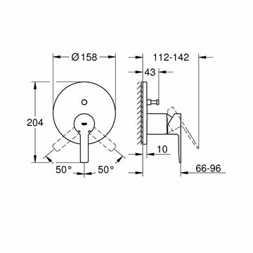 Ornament cada si dus lineare Grohe new